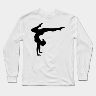 Contortionist Black and White Silhouette Long Sleeve T-Shirt